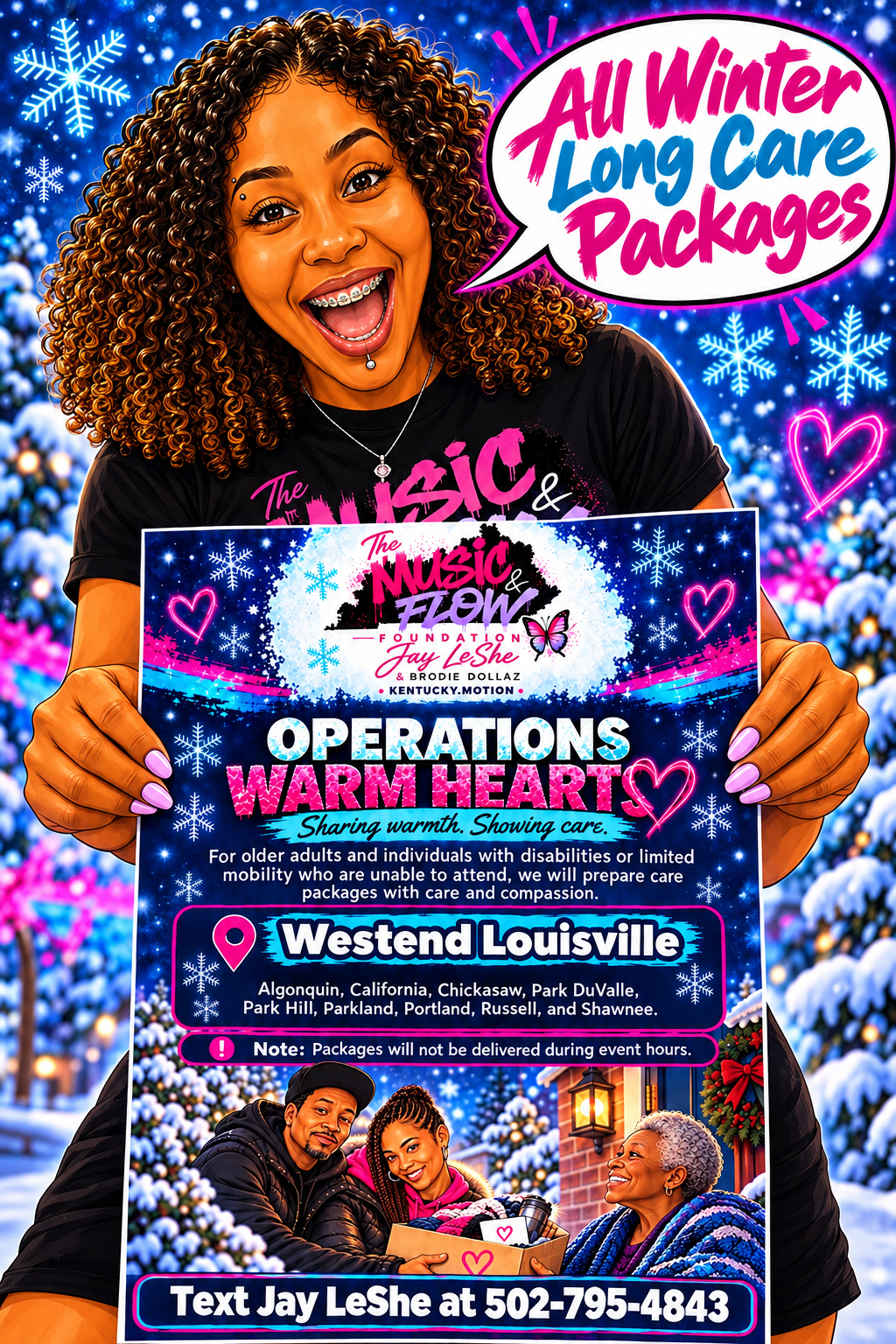 Operation Warm Hearts — All Winter Long Care Packages flyer